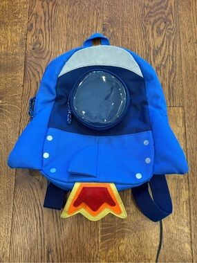 Cat & Jack Rocket Ship Backpack Toddler Kids Blue Space Bag
